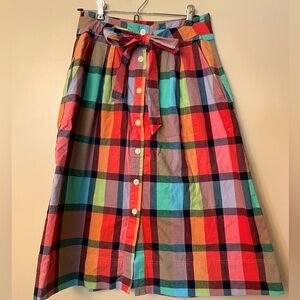 NWT Gap Plaid Midi Skirt